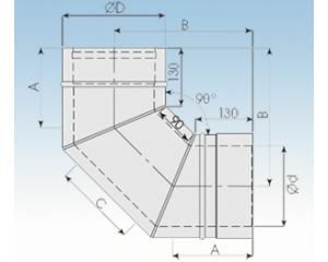 Bogen 90°-2250-B90-113mm