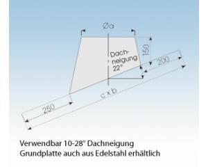 Dachdurchführung geneigt 22° mit Blei DGB22- 113mm