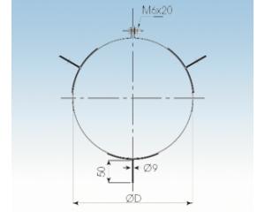 Seilabspannung mit Dreipunktbefestigung- 2250-SA-113mm