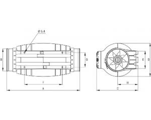 Schallgedämmter Rohrventilator TD-250/100 SILENT