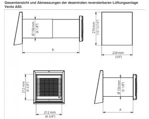 Einzelraumlüfter mit Wärmerückgewinnung, reversierend Blauberg V