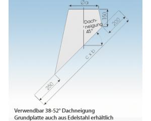 Dachdurchführung geneigt 45° mit Blei DGB45-113mm