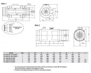 Schallgedämmter Rohrventilator TD-1300/250 SILENT ECOWATT