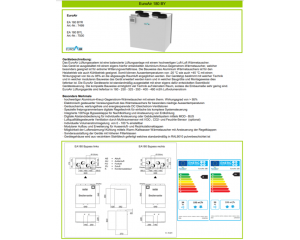Lüftungsgerät EuroAir 180 m³/h mit Wärmerückgewinnung, mit Bypass, rechts