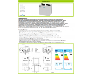 Lüftungsgerät EuroAir 350 m³/h mit Wärmerückgewinnung, mit Bypass, links
